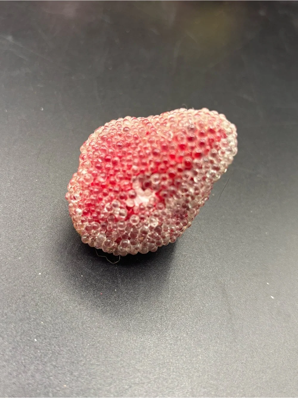 Vintage Strawberry Beaded Fruit Faux Decor 90s Set of 11 Red Green 2 1/2” each